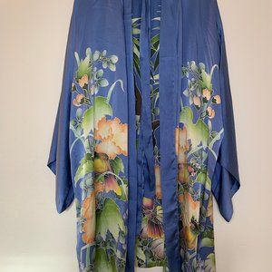 Short Silk Kimono, hand-painted from Thailand